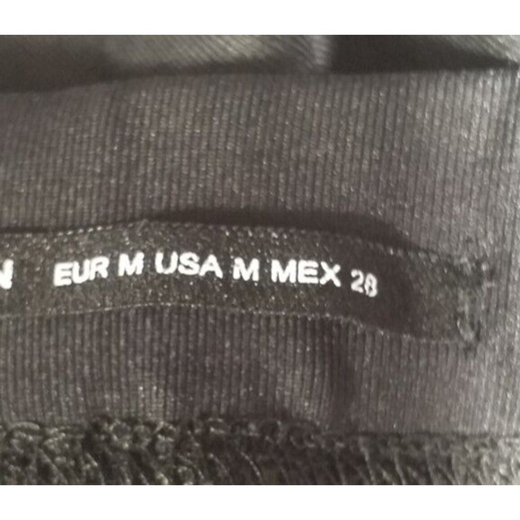 Zara Woman Black Striped Legging Pants Size M Pull-On Stretch Ankle - Picture 6 of 6